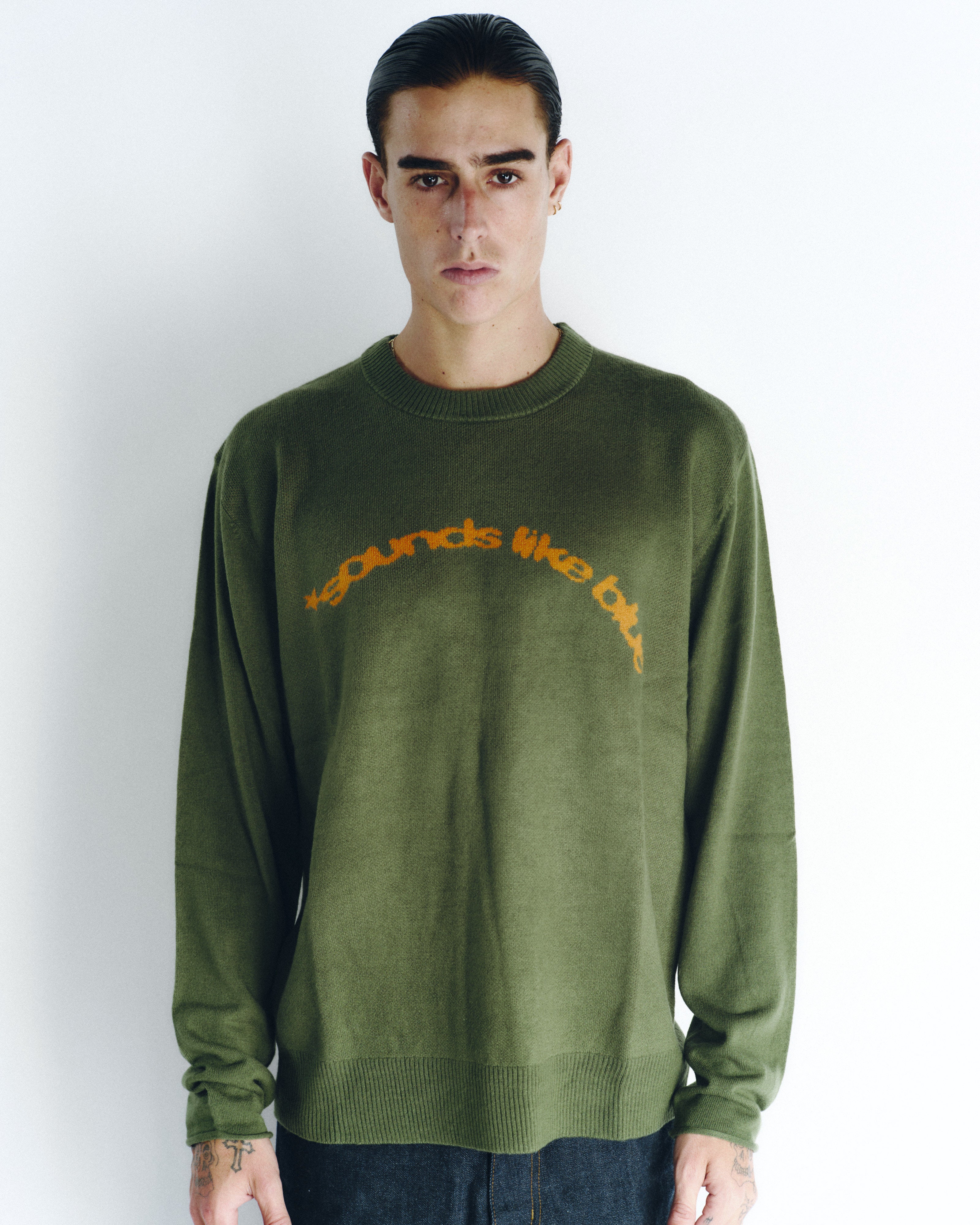 Serenade Ls Knitted Tee Olive